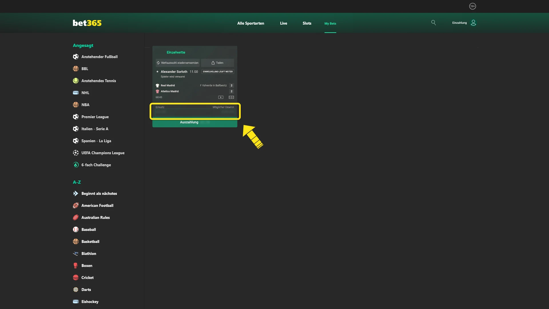 Schließe den Vorgang ab und bestätige deine F1-Wetten bei Bet365 sicher.