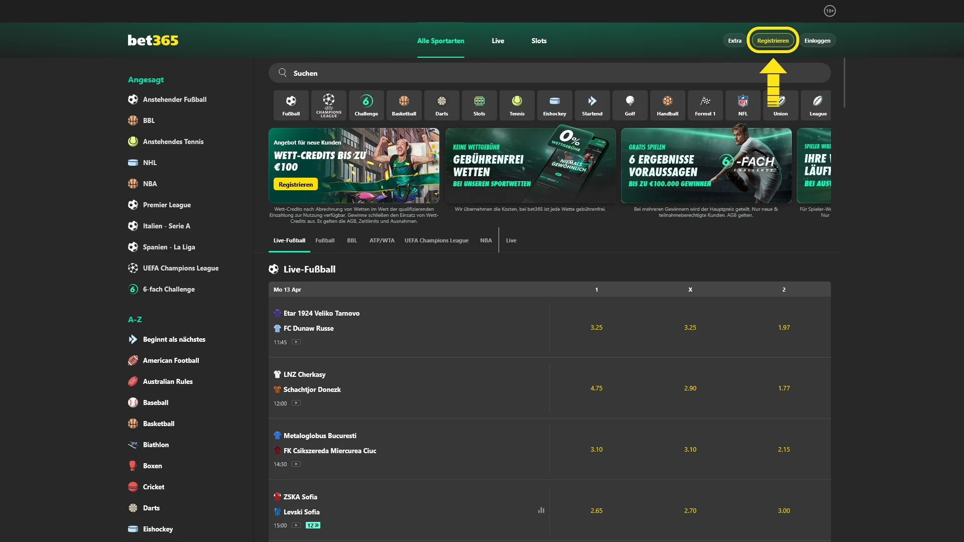 Klicke hier und starte dein Live Casino Erlebnis bei Bet365 sofort.