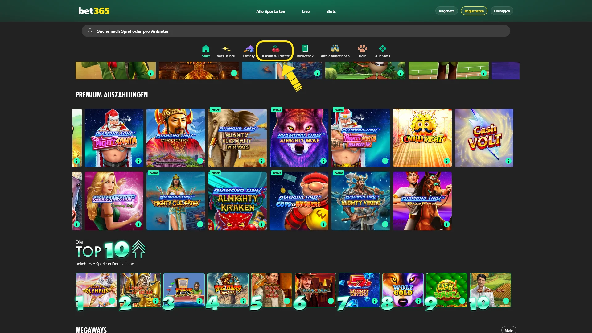 Wähle einen Live Casino Tisch und gewinne echte Preise bei Bet365.