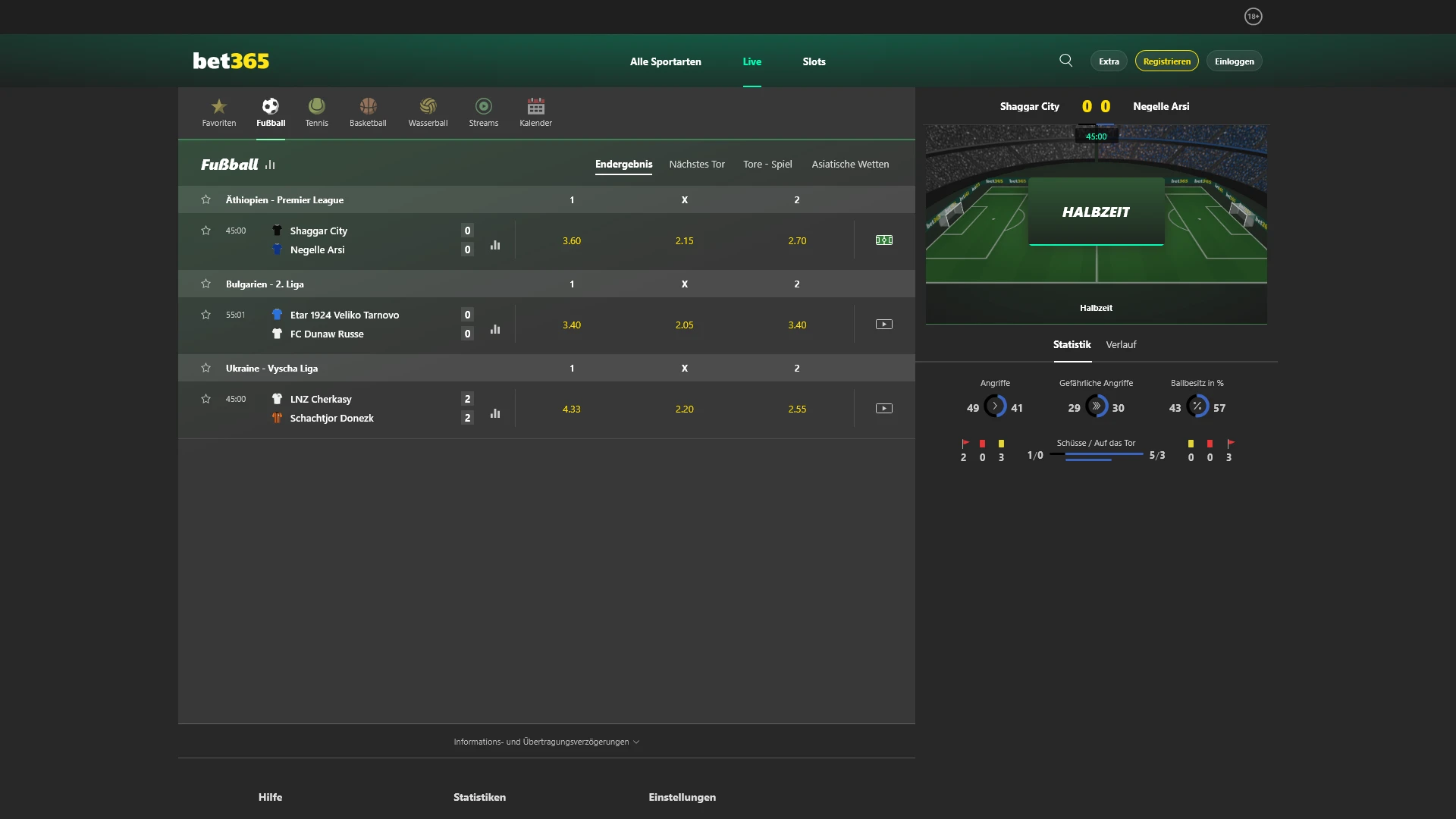 Platziere deine Sportwetten bei Bet365 Deutschland auf zahlreiche verschiedene Sportarten.