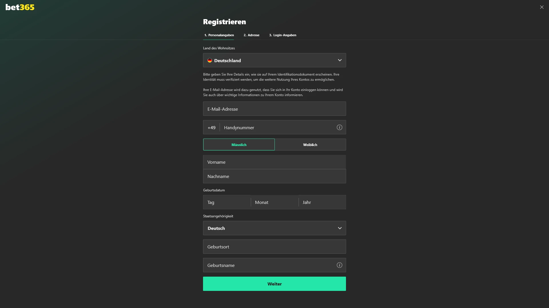 Registriere dich bei Bet365 Deutschland und starte dein persönliches Wetterlebnis.