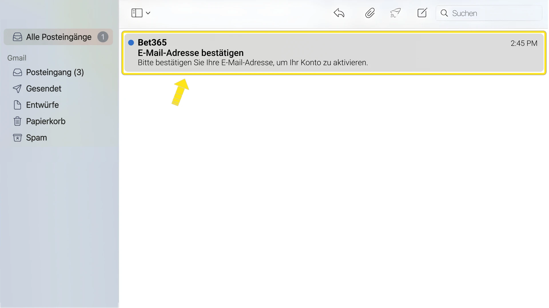 Schließe die Bestätigung deiner Daten für die Bet365 Registrierung ab.