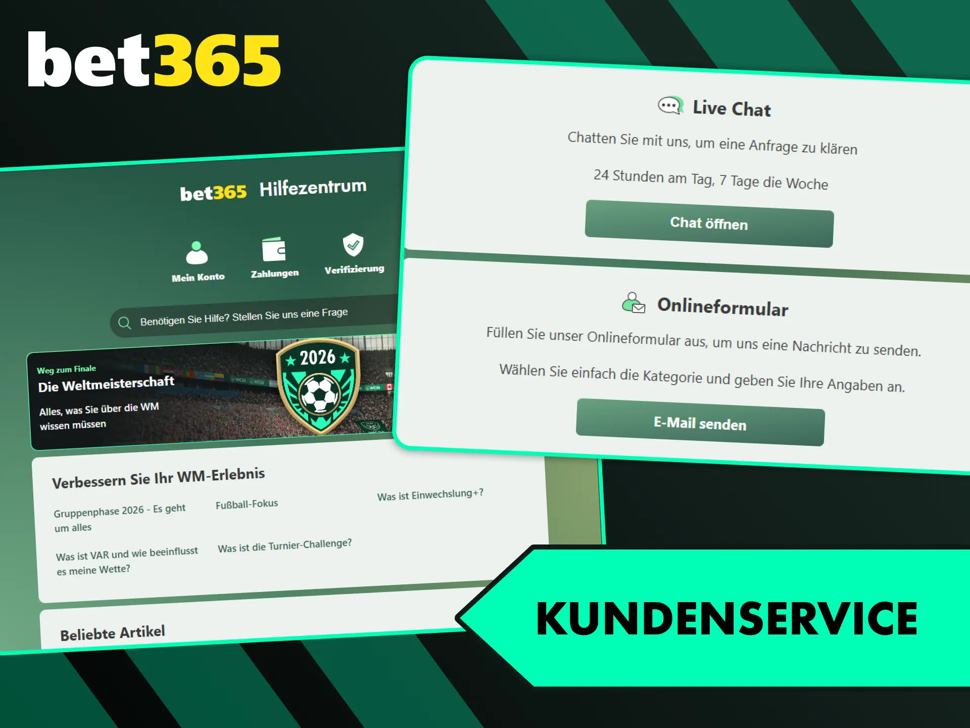 Kontaktieren Sie den schnellen Support über die zuverlässigen Bet365 Kundenservice-Kanäle.