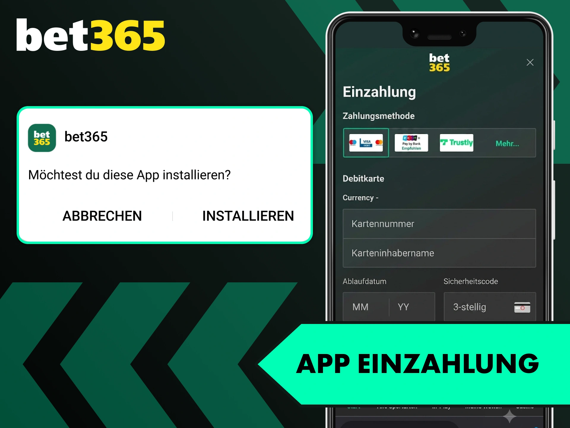Nutze die Bet365 App für eine schnelle Einzahlung direkt von deinem Mobiltelefon in Deutschland.