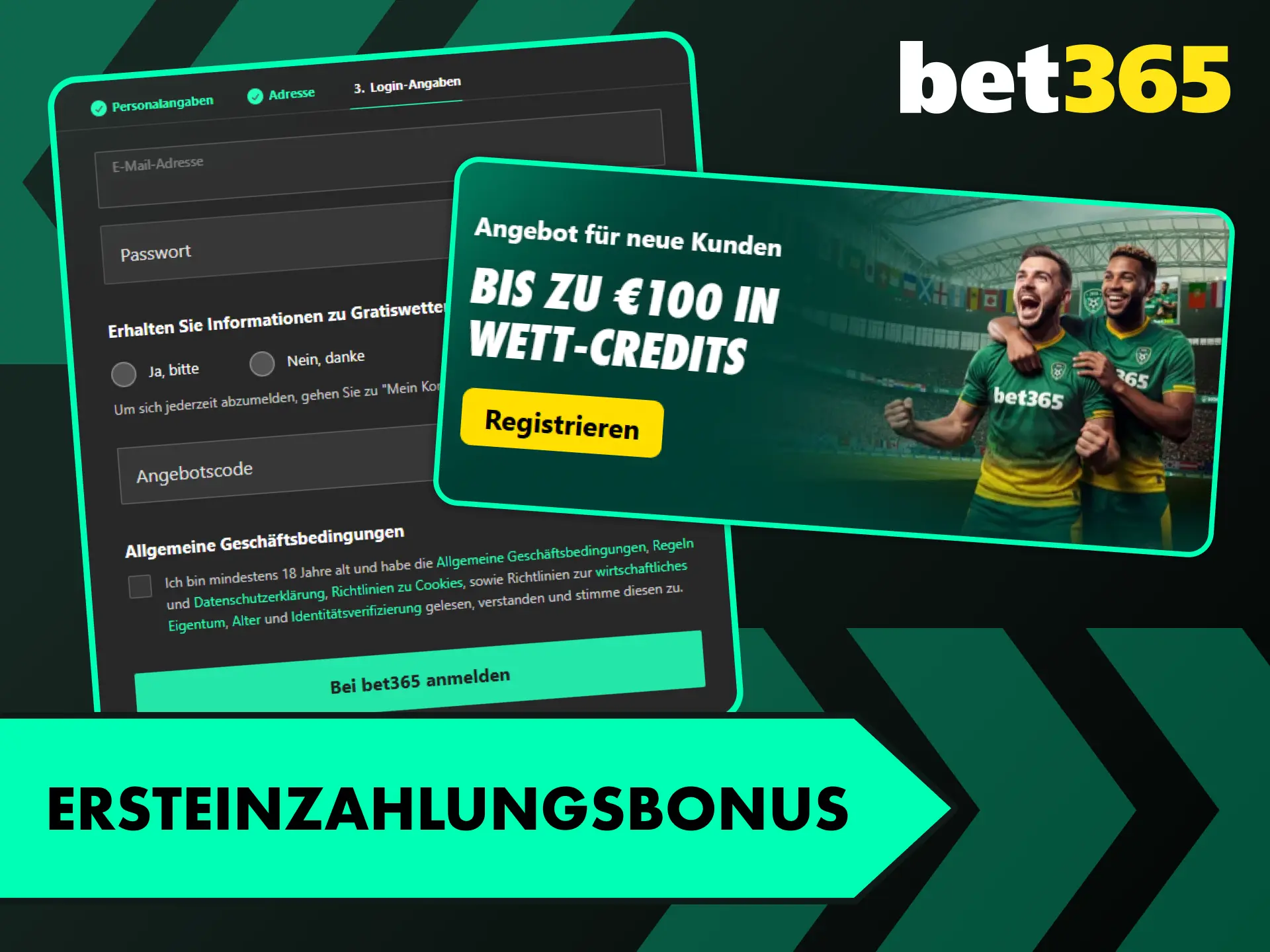 Hole dir den attraktiven Bet365 Ersteinzahlungsbonus und platziere deine ersten Tipps.